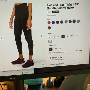 lululemon fast and free tight ii 25”
